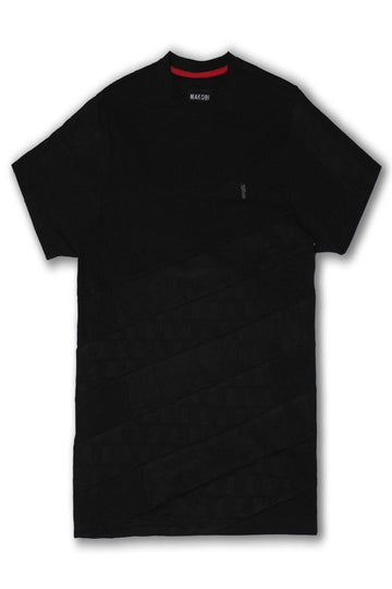 M389 MAKOBI JACQUARD SOLID TEE- BLACK